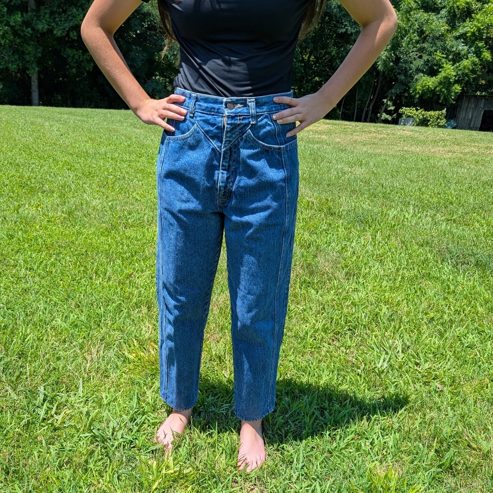 Vintage British RAJ Bare Back Mom Jeans Waist 27